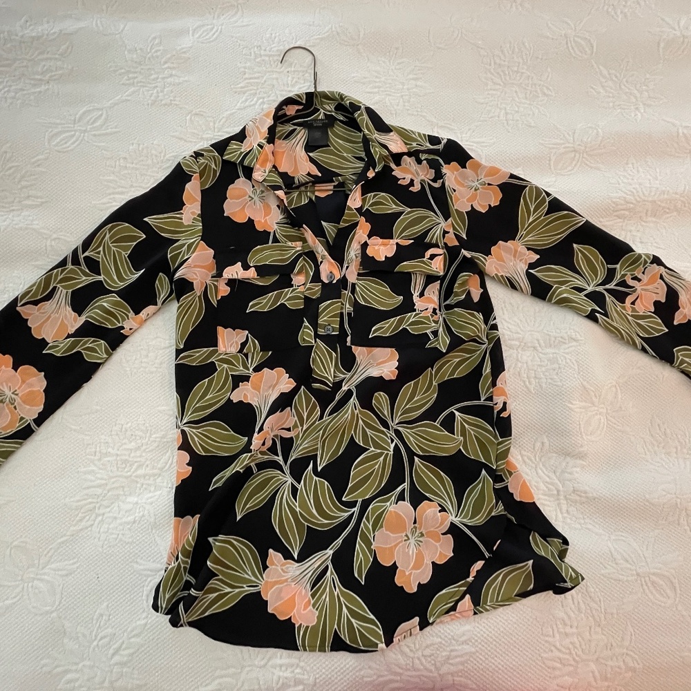 Ann Taylor Factory Camp Shirt XXS Petite